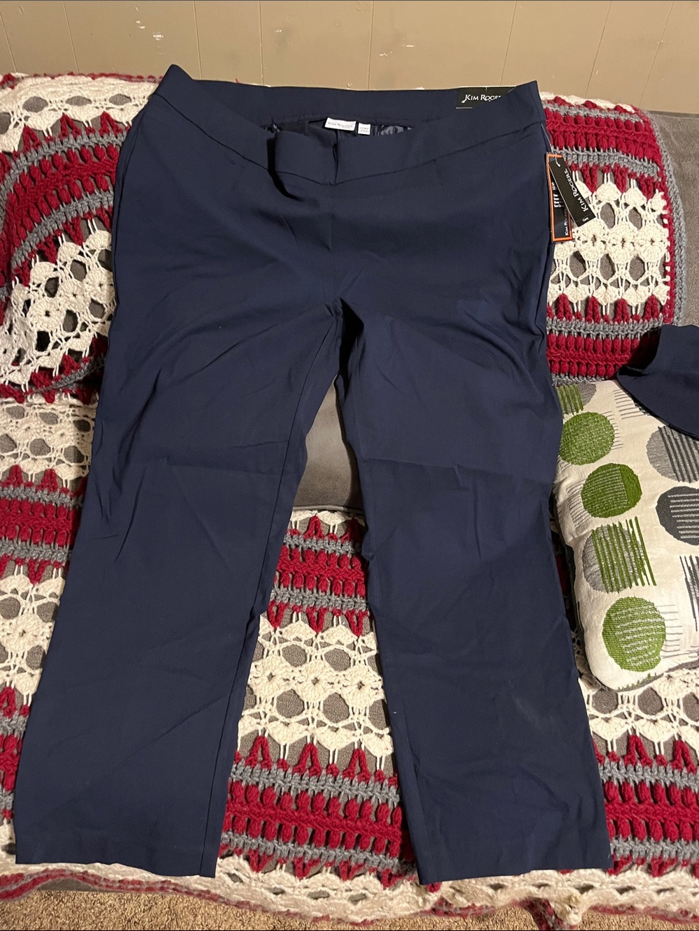 Kim Rogers Navy Stretch Straight-Leg women’s Pants